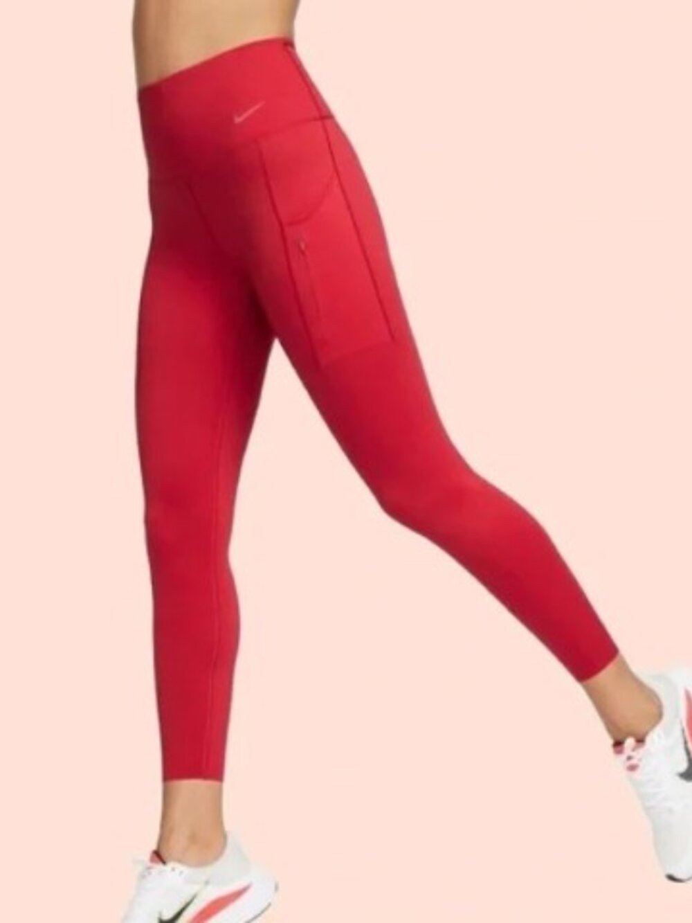 NikeGo Women's Red Firm Support High-Waisted 7/8 Leggings Size Medium NWT